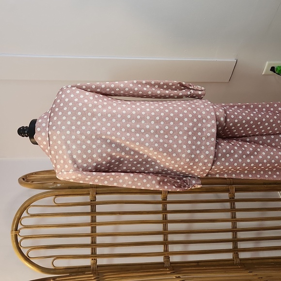 Vintage handmade pant set mauve and white polka dots dagger collar - Picture 10 of 13